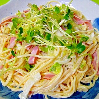 白菜とハムの和風スパゲティサラダ